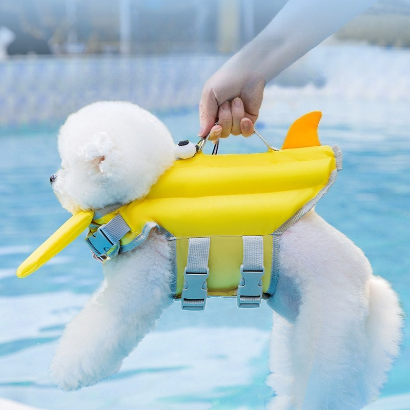 Life Jacket Buoyancy - เสื้อชูชีพสุนัขแบบลอยน้ำได้ดี สำหรับฤดูร้อน ปรับขนาดได้ กันน้ำ ชุดว่ายน้ำสำหรับสัตว์เลี้ยงขนาดเล็กถึงขนาดกลาง อุปกรณ์ฝึกว่ายน้ำสำหรับสัตว์เลี้ยง